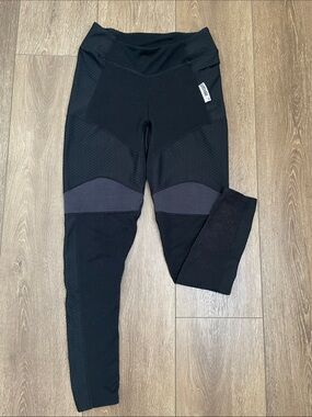 Gymshark Black Textured Performance Leggings